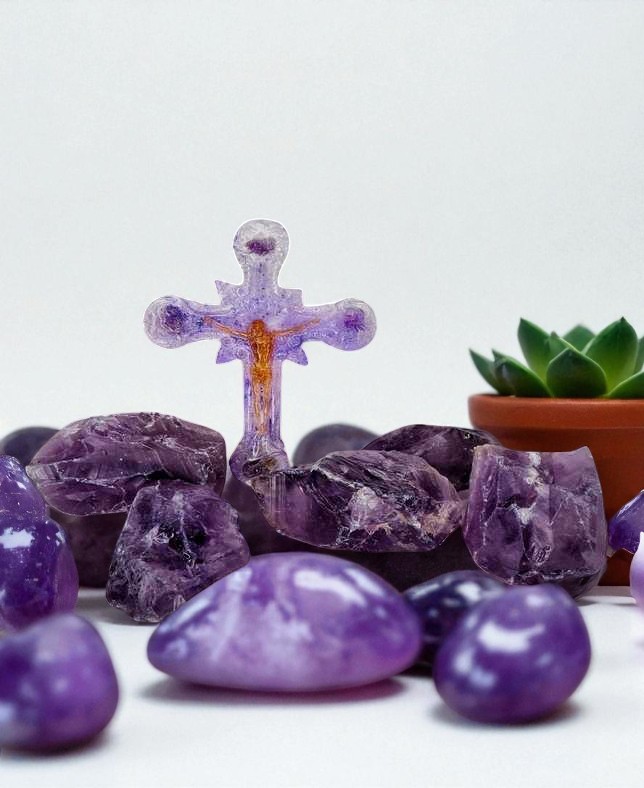 Crocifisso con Ametista: Eleganza e Spiritualità per la Tua Casa