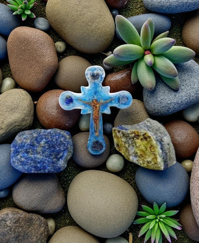 Crocifisso con Lapislazzuli : Eleganza e Spiritualità per la Tua Casa