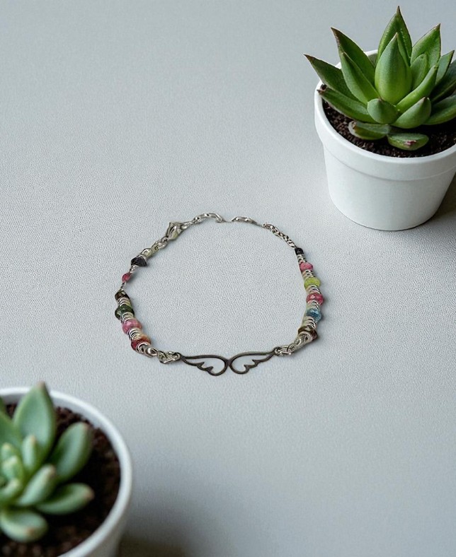 Bracciale dell'Arcangelo Michele con Tormalina Multicolor: Armonia e Potere Divino - immagine 4