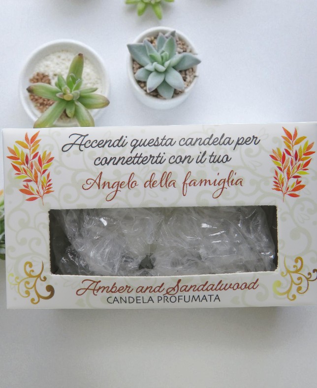 Candela di soia profumata in vetro lavorato - Angelo della famiglia - immagine 4