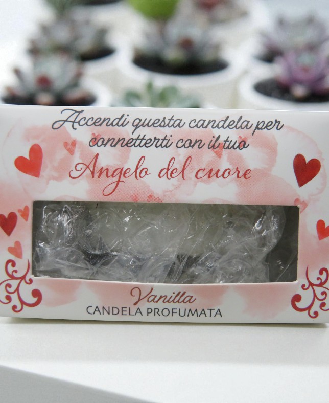 Candela di soia profumata in vetro lavorato - Angelo del Cuore - immagine 4