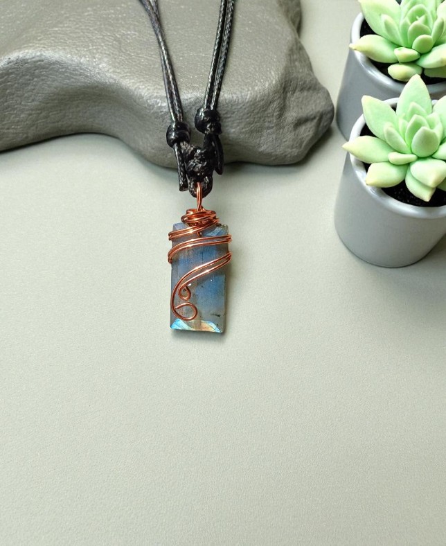 Ciondolo medaglietta in Labradorite - immagine 3