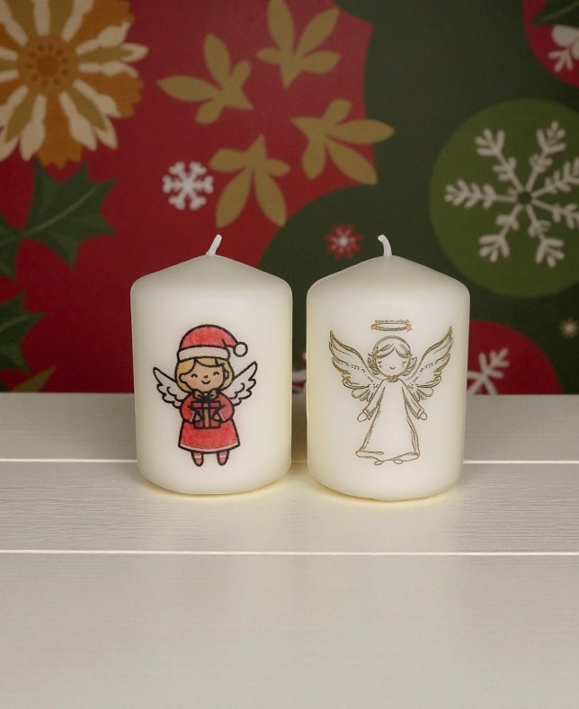 Set 2 Candele Natalizie Decorative
