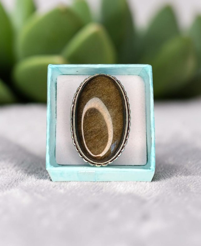 Anello Modello Vintage con Ossidiana Nera – Specchio dell'Anima