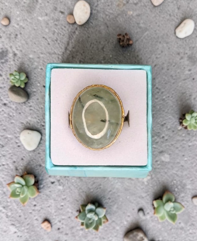 Anello Collezione Vintage con Prehnite – Sogno di Primavera