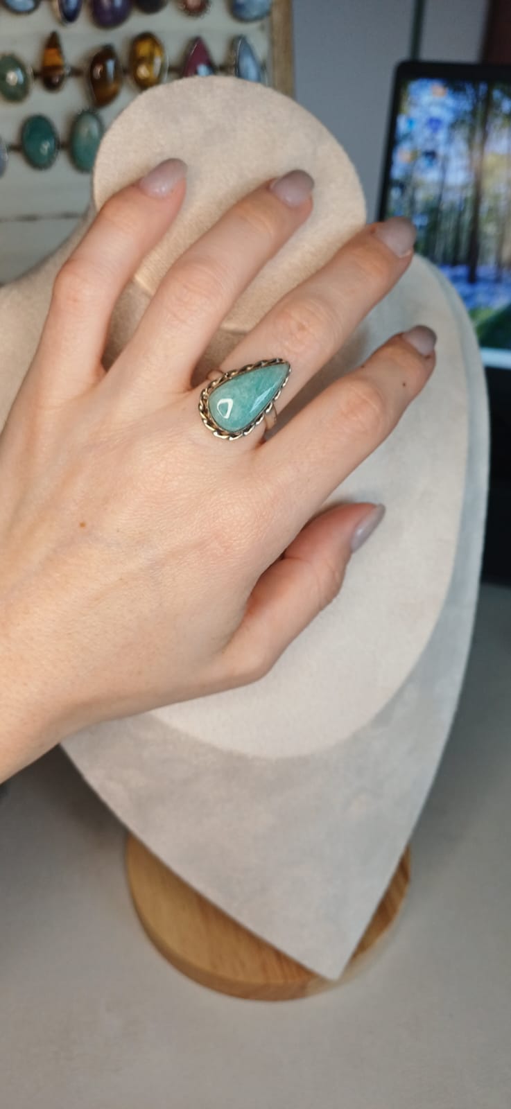 Anello Collezione Vintage con Acquamarina – Azzurro Puro - immagine 2
