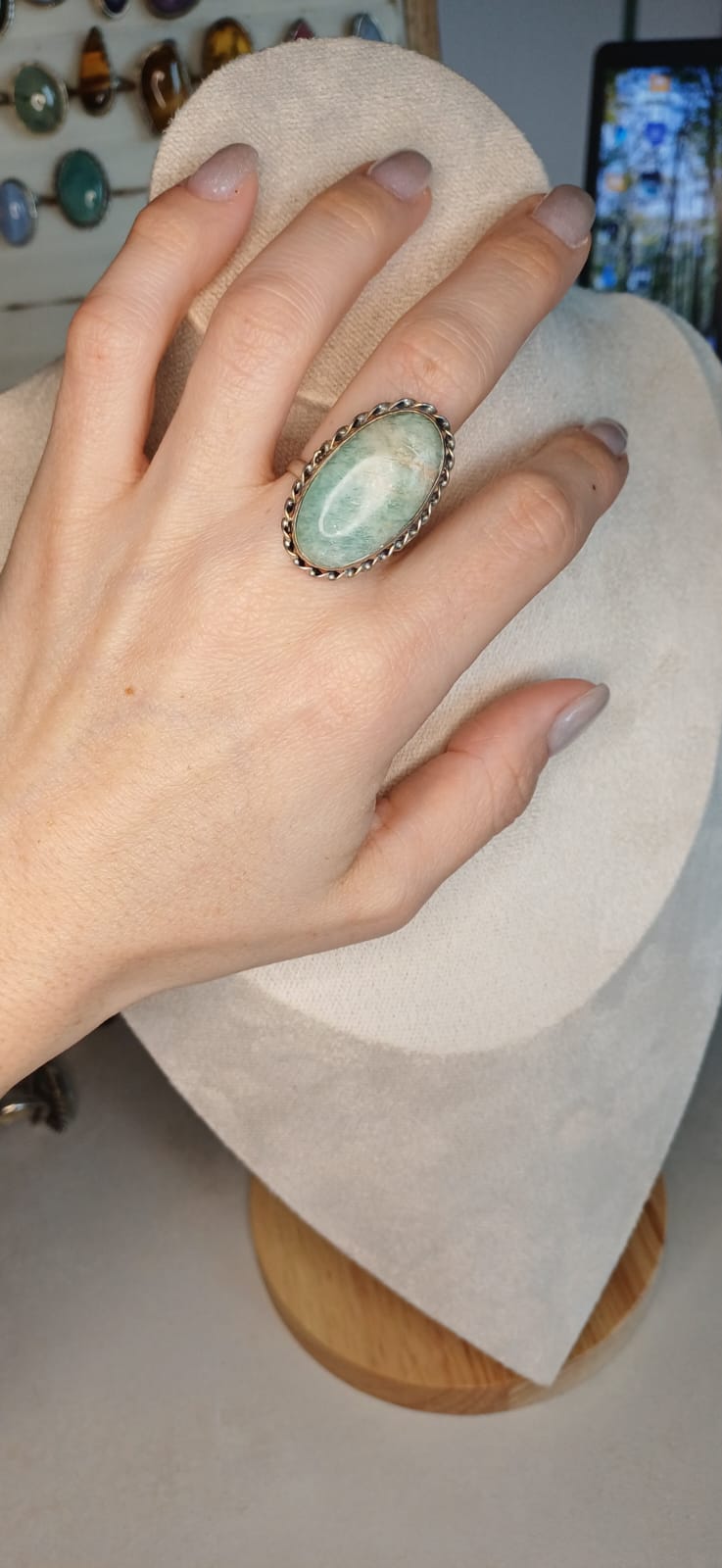 Anello Collezione Vintage con Acquamarina – Azzurro Puro - immagine 2