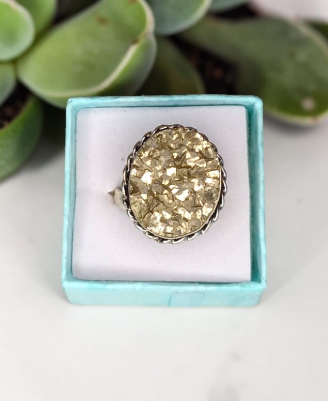 Anello Modello Vintage con Pirite - Bagliore Solare