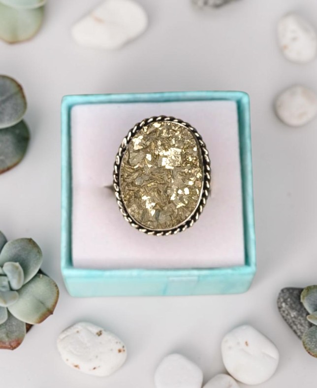 Anello Modello Vintage con Pirite - Bagliore Solare