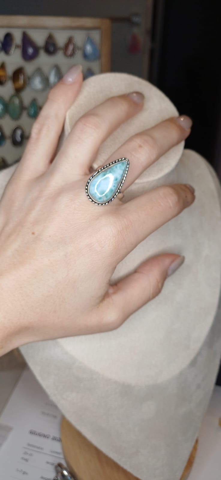 Anello Modello Vintage con larimar - Sogno Caraibico - immagine 2