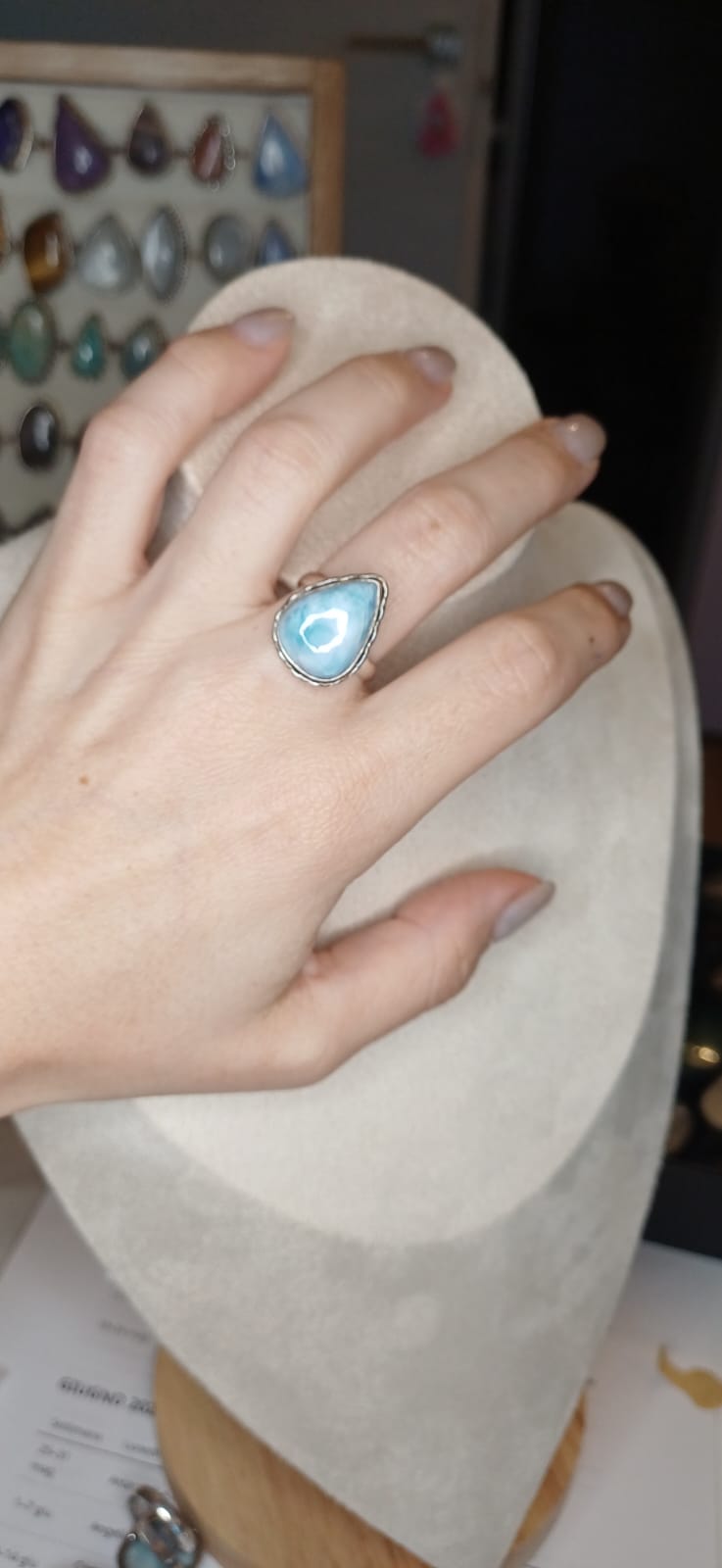 Anello Modello Vintage con larimar - Sogno Caraibico - immagine 2
