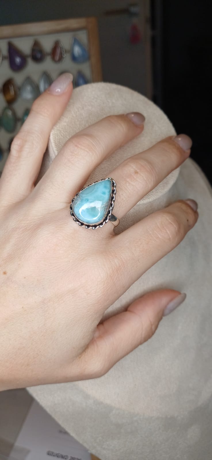 Anello Modello Vintage con larimar - Sogno Caraibico - immagine 2