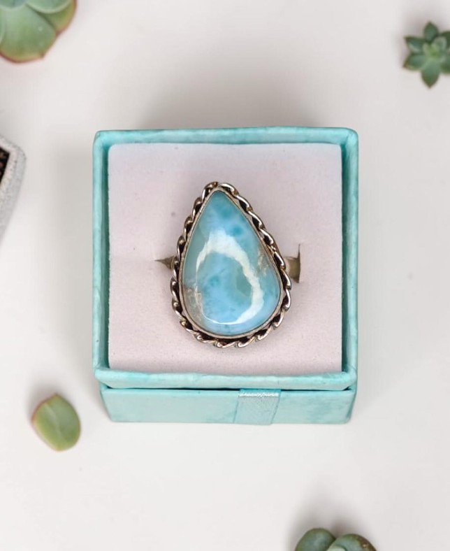 Anello Modello Vintage con larimar - Sogno Caraibico