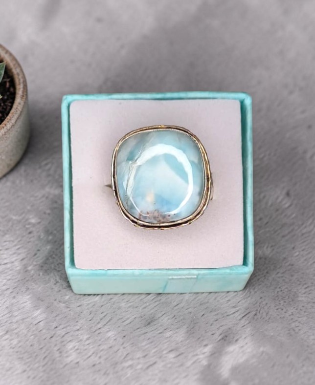 Anello Modello Vintage con larimar - Sogno Caraibico