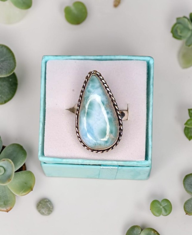Anello Modello Vintage con larimar - Sogno Caraibico