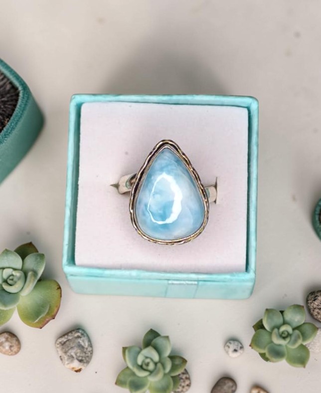 Anello Modello Vintage con larimar - Sogno Caraibico