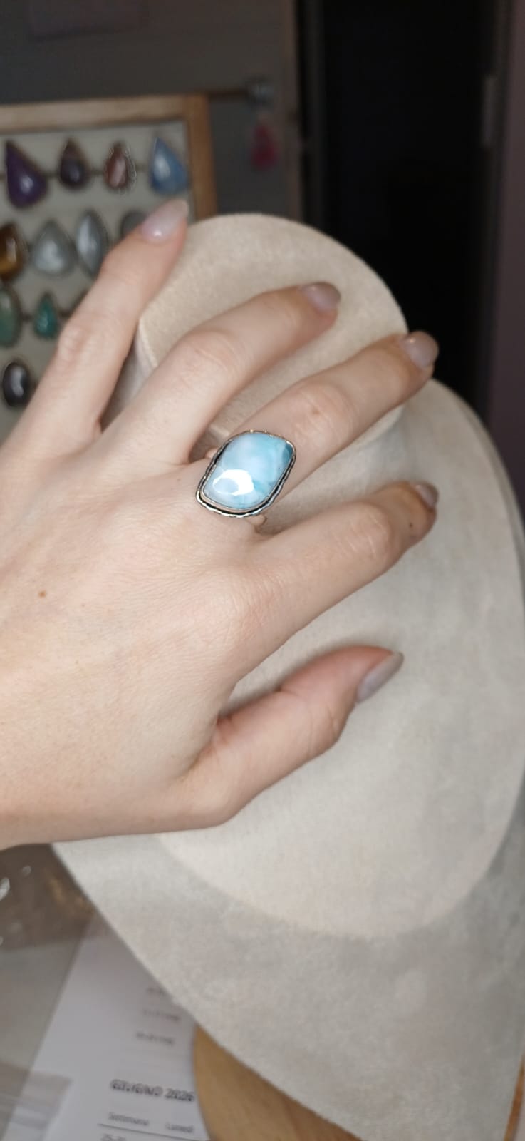 Anello Modello Vintage con larimar - Sogno Caraibico - immagine 2