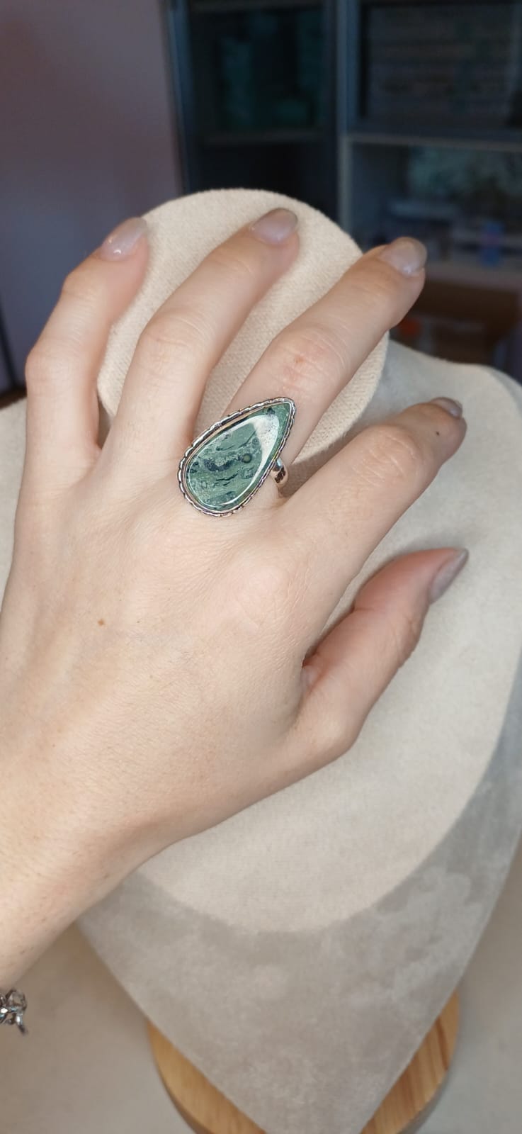 Anello Modello Vintage con Diaspro Kambaba - immagine 2