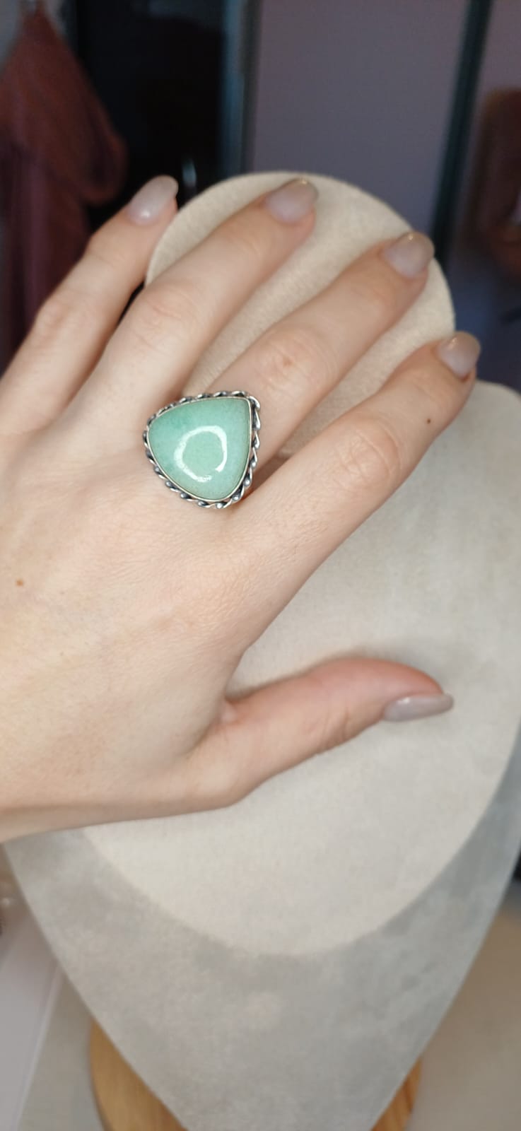 Anello Modello Vintage con Crisoprasio - immagine 2