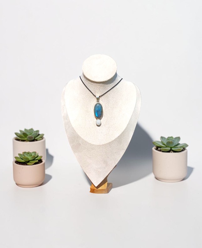Ciondolo con Labradorite e Labradorite Bianca: Magia e Protezione - immagine 3