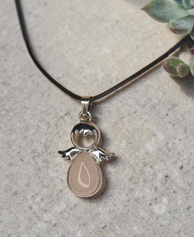 Collana "Abbraccio d'Angelo" in Quarzo Rosa - immagine 3