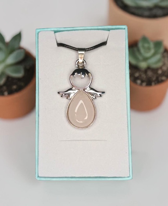 Collana "Abbraccio d'Angelo" in Quarzo Rosa