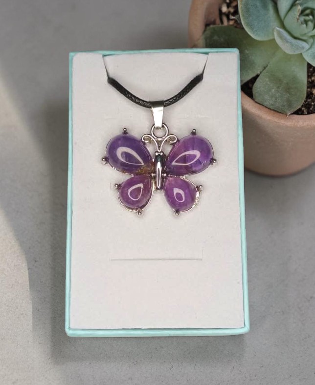 Collana "Farfalla di Luce" in Ametista Naturale