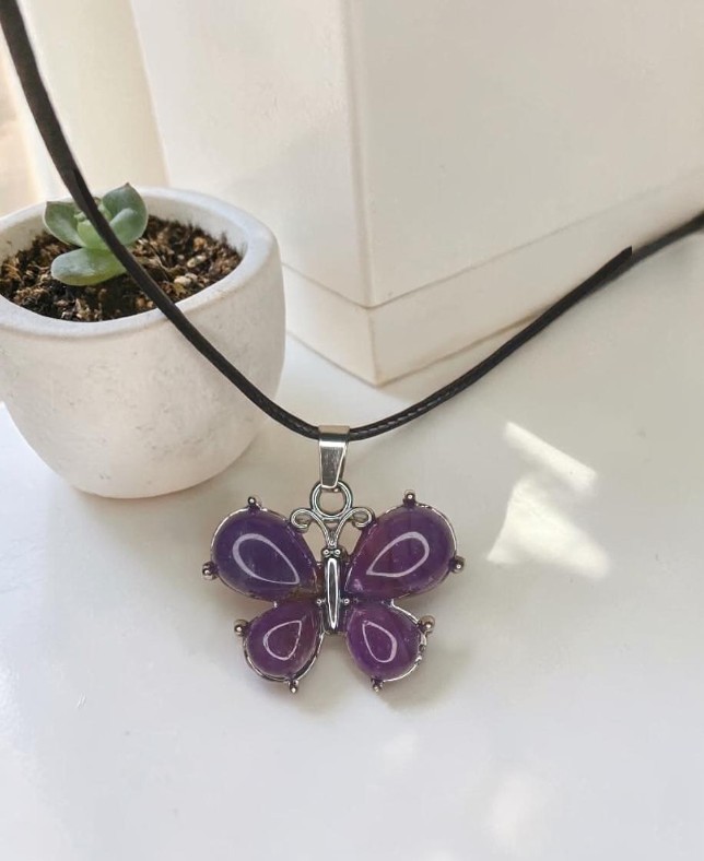 Collana "Farfalla di Luce" in Ametista Naturale - immagine 2