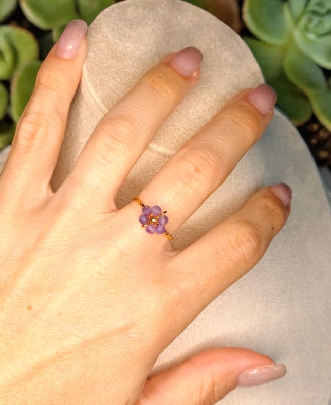 Anello "Essenza Viola" – Fiore in Ametista - immagine 2