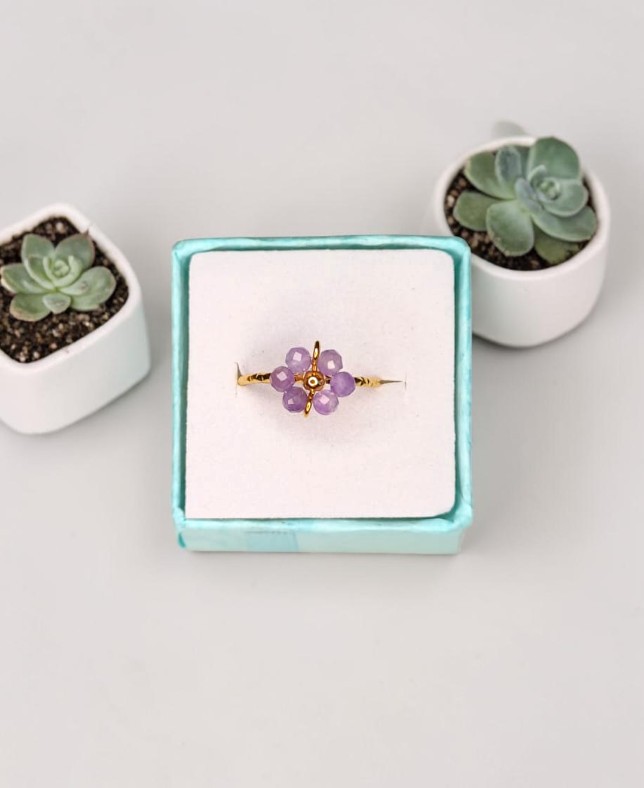 Anello "Essenza Viola" – Fiore in Ametista
