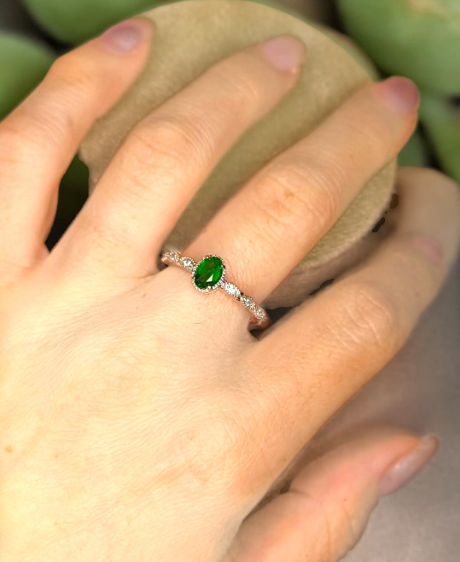 Anello "Verde Incanto" – Diopside - immagine 2