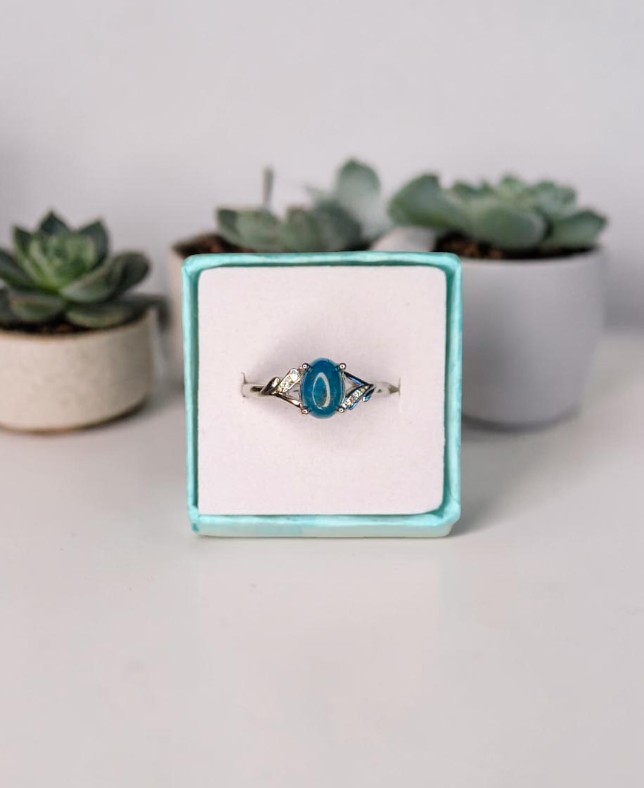 Anello "Vortice Elettrico" – Apatite Blu