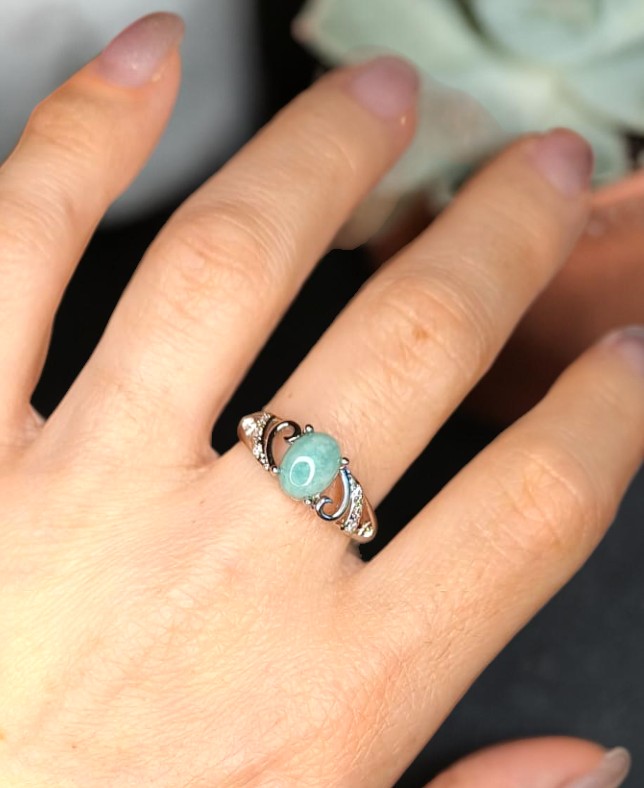 Anello "Vortice Marino" – Amazzonite - immagine 2