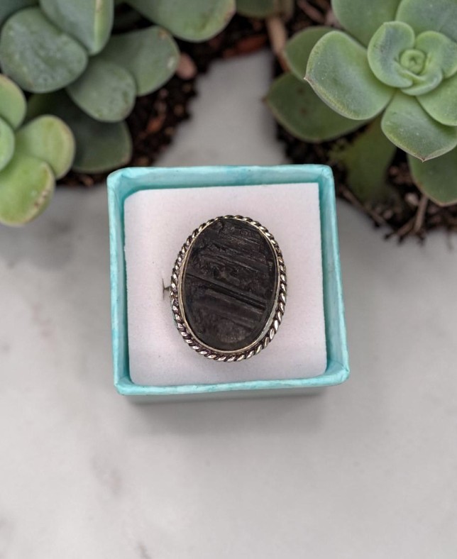 Anello Vintage in Tormalina Naturale ( Numero 7 )