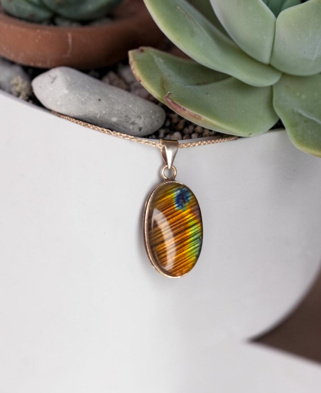 Ciondolo in Labradorite e Argento Sterling 925 (con Collana Inclusa) - Nr 2 - immagine 4