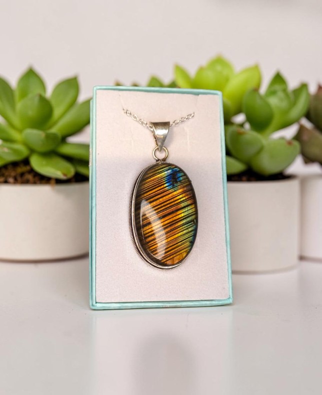 Ciondolo in Labradorite e Argento Sterling 925 (con Collana Inclusa) - Nr 2